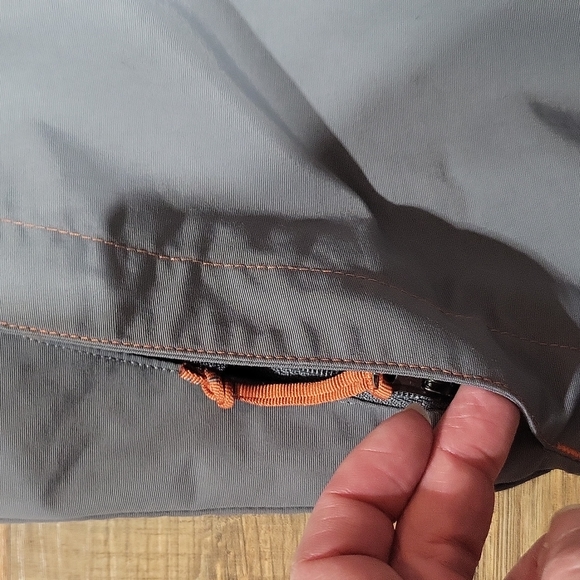 L.L. BEAN Gray Orange Nylon Hooded Windbreaker Jacket - Picture 5 of 16